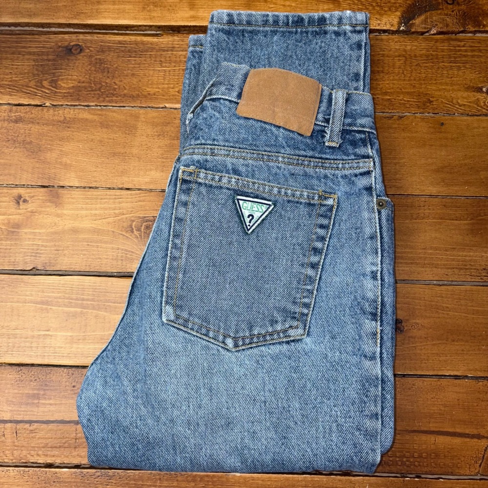 Vtg Guess Georges Marciano Jeans Mens 29 (Fits 27x34) Blue 90s USA Made Tapered - Picture 1 of 10